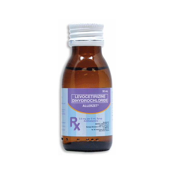 ALLERZET Levocetirizine Dihydrochloride 2.5mg / 5mL Syrup 30mL price in
